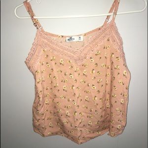 Coral flower adjustable tank top